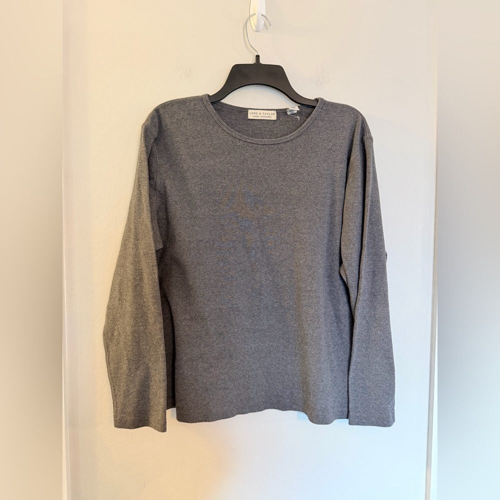 Lord & Taylor 100% Pima Cotton Gray Sweater - Womens size 1X